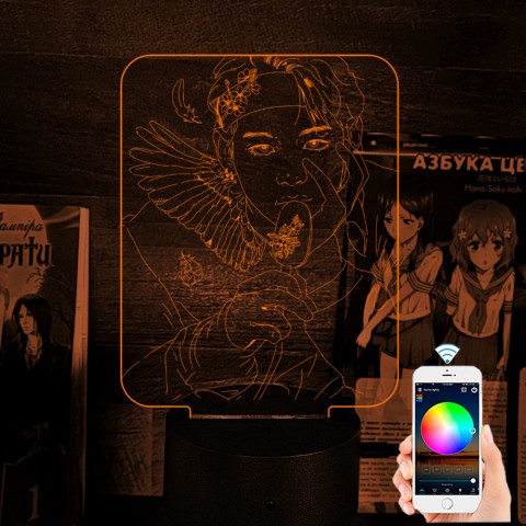 Акриловий 3D світильник-ночник Чонгук група BTS