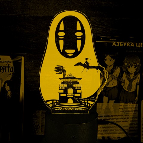 Акриловий 3D світильник-нічник Віднесені привидами Безликий