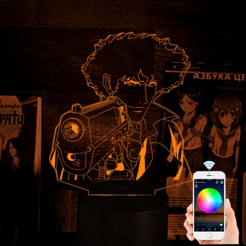 Акриловий 3D світильник-нічник Ковбой Бібоп
