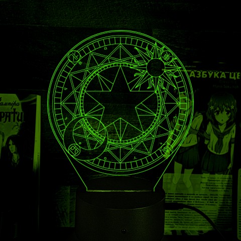 Акриловий 3D світильник-нічник Ловець карт Сакура Cardcaptor Sakura