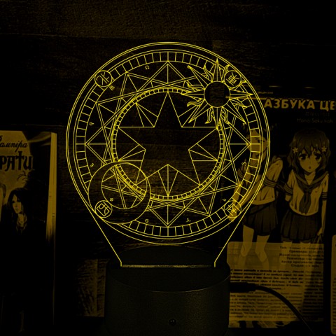 Акриловий 3D світильник-нічник Ловець карт Сакура Cardcaptor Sakura