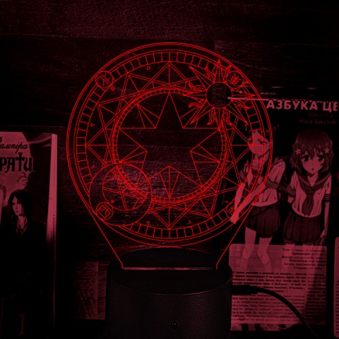 Акриловий 3D світильник-нічник Ловець карт Сакура Cardcaptor Sakura
