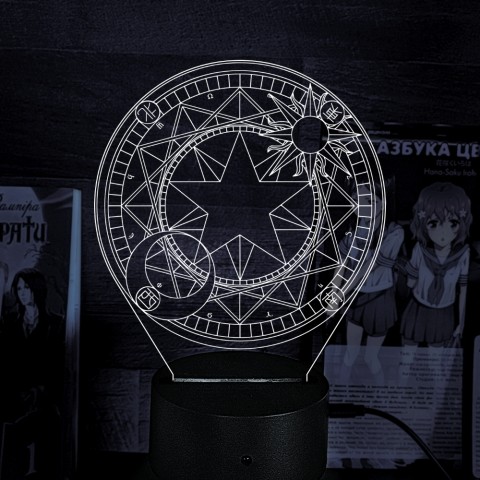 Акриловий 3D світильник-нічник Ловець карт Сакура Cardcaptor Sakura