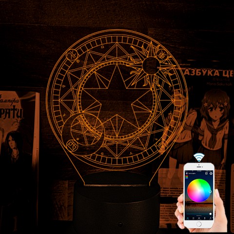 Акриловий 3D світильник-нічник Ловець карт Сакура Cardcaptor Sakura