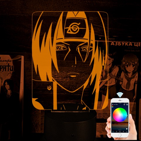 Акриловий 3D світильник-ночник Учиха Ітачі 