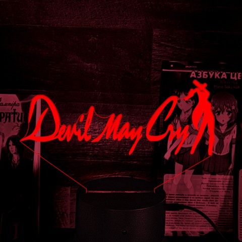 Акриловий 3D світильник-нічник Devil May Cry