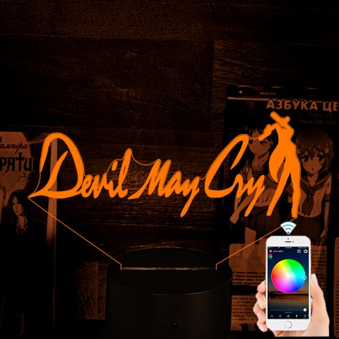 Акриловий 3D світильник-нічник Devil May Cry