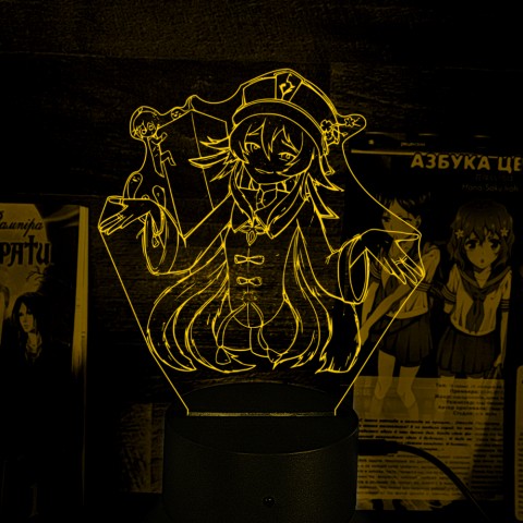 Акриловий 3D світильник-ночник Ху Тао 4