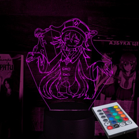 Акриловий 3D світильник-ночник Ху Тао 4