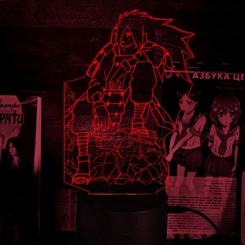 Акриловий 3D світильник-нічник Мадара Учіха 3 