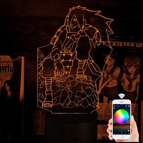 Акриловий 3D світильник-нічник Мадара Учіха 3 