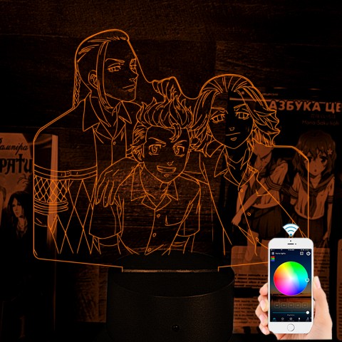Акриловий 3D світильник-нічник Токійські месники 3