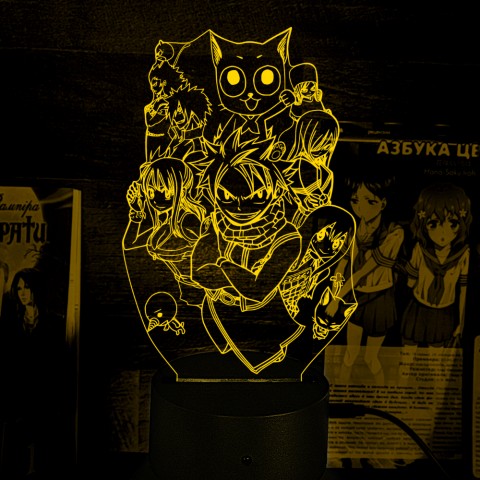 Акриловий 3D світильник-нічник Fairy Tail Хвіст Феї 