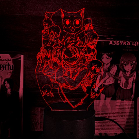 Акриловий 3D світильник-нічник Fairy Tail Хвіст Феї 