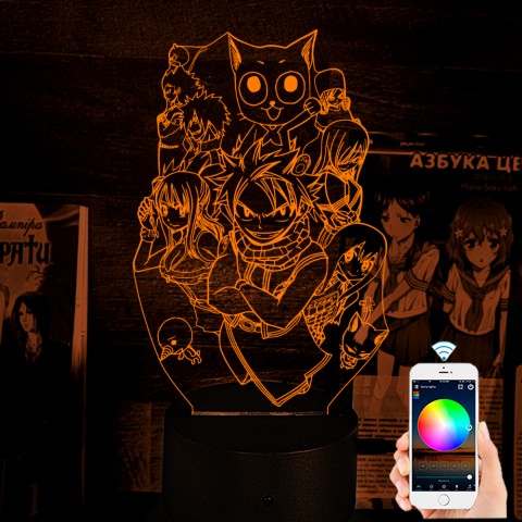 Акриловий 3D світильник-нічник Fairy Tail Хвіст Феї 