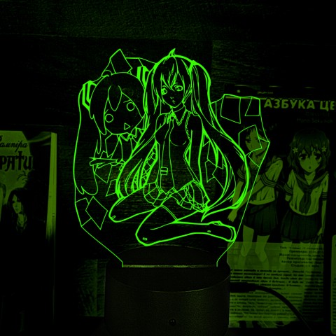 Акриловий 3D світильник-ночник Міку Хацуне