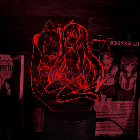 Акриловий 3D світильник-ночник Міку Хацуне