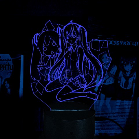 Акриловий 3D світильник-ночник Міку Хацуне