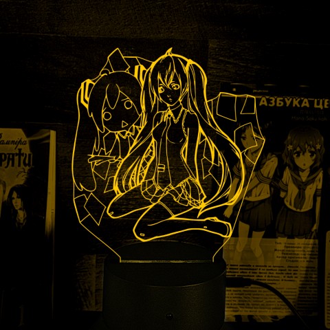 Акриловий 3D світильник-ночник Міку Хацуне