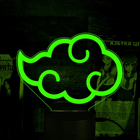 Акриловий 3D світильник-ночник Наруто Хмара Акацукі