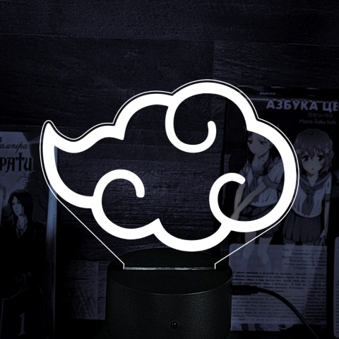 Акриловий 3D світильник-ночник Наруто Хмара Акацукі