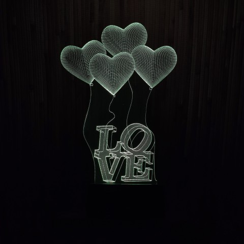 Акриловий 3D світильник-нічник серце Love