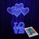 Акриловий 3D світильник-нічник серце Love
