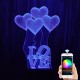 Акриловий 3D світильник-нічник серце Love