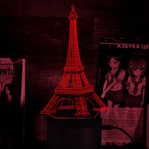 Акриловий 3D світильник-нічник Ейфелева вежа
