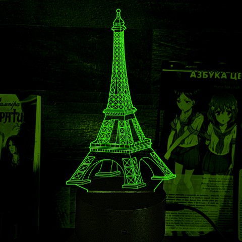 Акриловий 3D світильник-нічник Ейфелева вежа