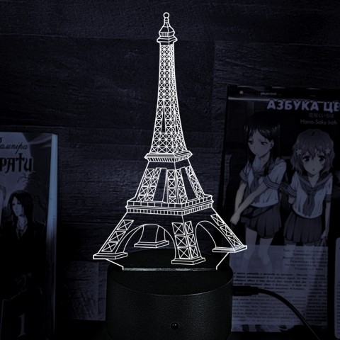 Акриловий 3D світильник-нічник Ейфелева вежа