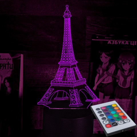 Акриловий 3D світильник-нічник Ейфелева вежа