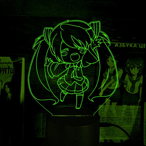 Акриловий 3D світильник-ночник Міку Хацуне