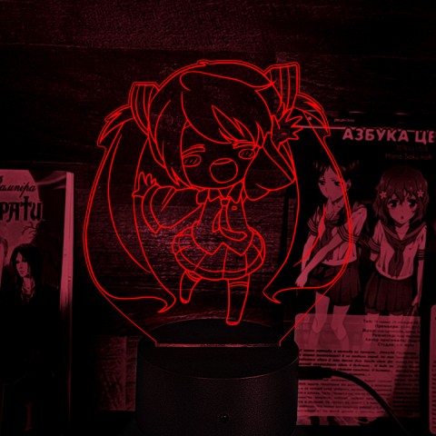 Акриловий 3D світильник-ночник Міку Хацуне