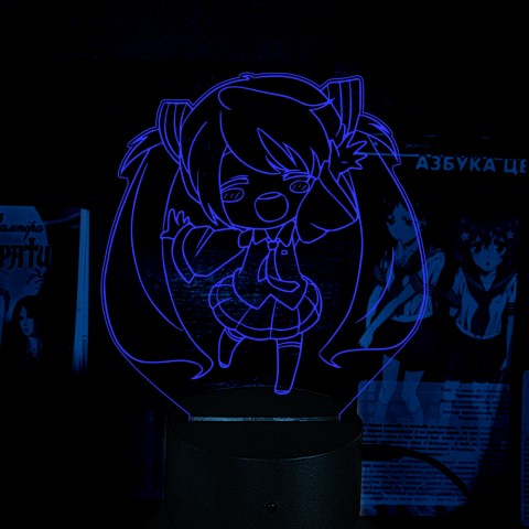 Акриловий 3D світильник-ночник Міку Хацуне
