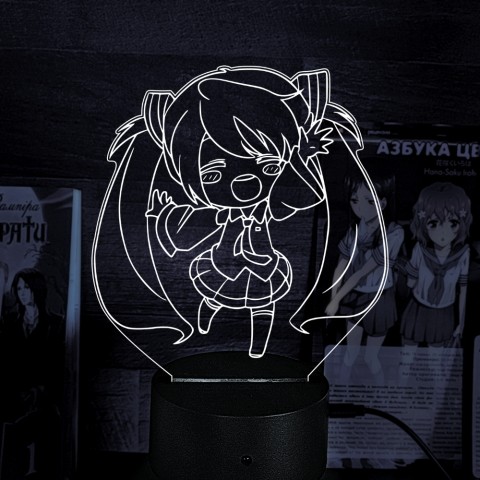 Акриловий 3D світильник-ночник Міку Хацуне