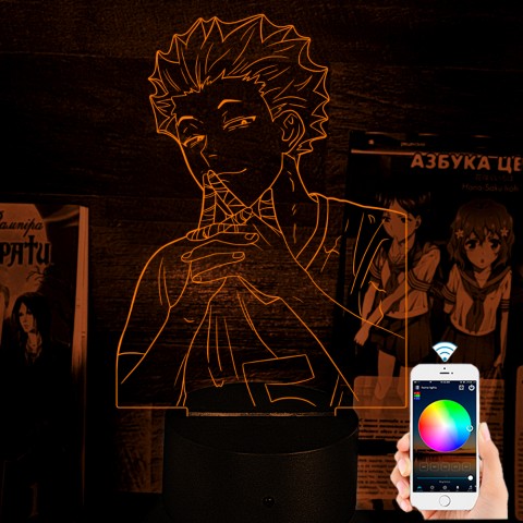 Акриловий 3D світильник-нічник Тендо Саторі  Haikyu!! Волейбол!!