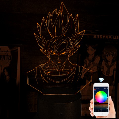 Акриловий 3D світильник-нічник Сон Гоку Dragon Ball