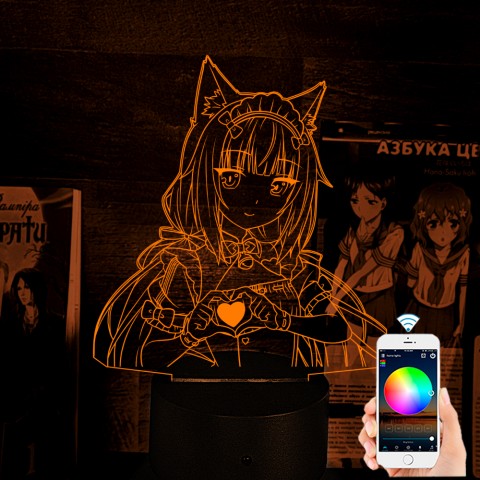 Акриловий 3D світильник-нічник NekoPara