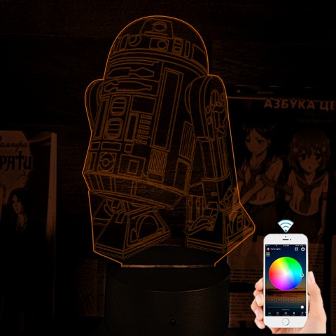 Акриловий 3D світильник-ночник Star Wars R2-D2 Зоряні війни