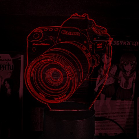 Акриловий 3D світильник-нічник Фотокамера Фотоапарат Canon
