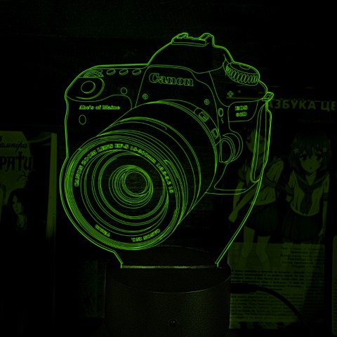 Акриловий 3D світильник-нічник Фотокамера Фотоапарат Canon