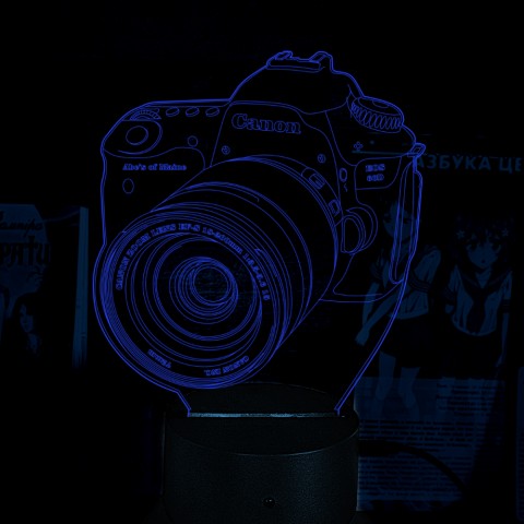 Акриловий 3D світильник-нічник Фотокамера Фотоапарат Canon