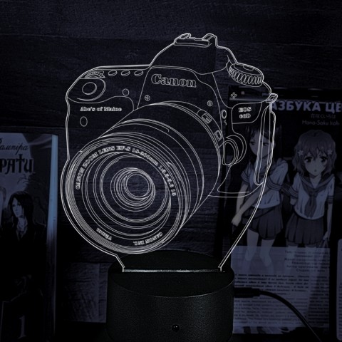 Акриловий 3D світильник-нічник Фотокамера Фотоапарат Canon