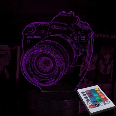 Акриловий 3D світильник-нічник Фотокамера Фотоапарат Canon