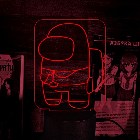 Акриловий 3D світильник-нічник Among Us