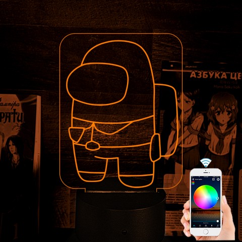 Акриловий 3D світильник-нічник Among Us