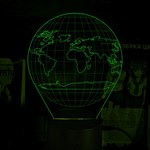 Акриловий 3D світильник-нічник Планета Земля