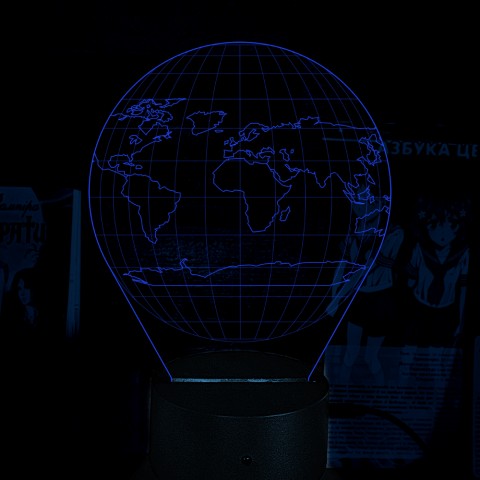 Акриловий 3D світильник-нічник Планета Земля