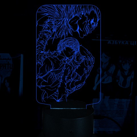 Акриловий 3D світильник-нічник Зошит смерті Death Note Лайт і Рюк